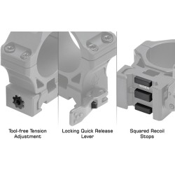 Anelli per ottica UTG ACCU-SYNC® Picatinny D.30 Quick Release Medium Profile
