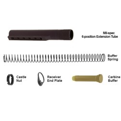 Tubo per AR15 MIL SPEC con rivestimento Cerakote® a 6 posizioni e kit accessori
