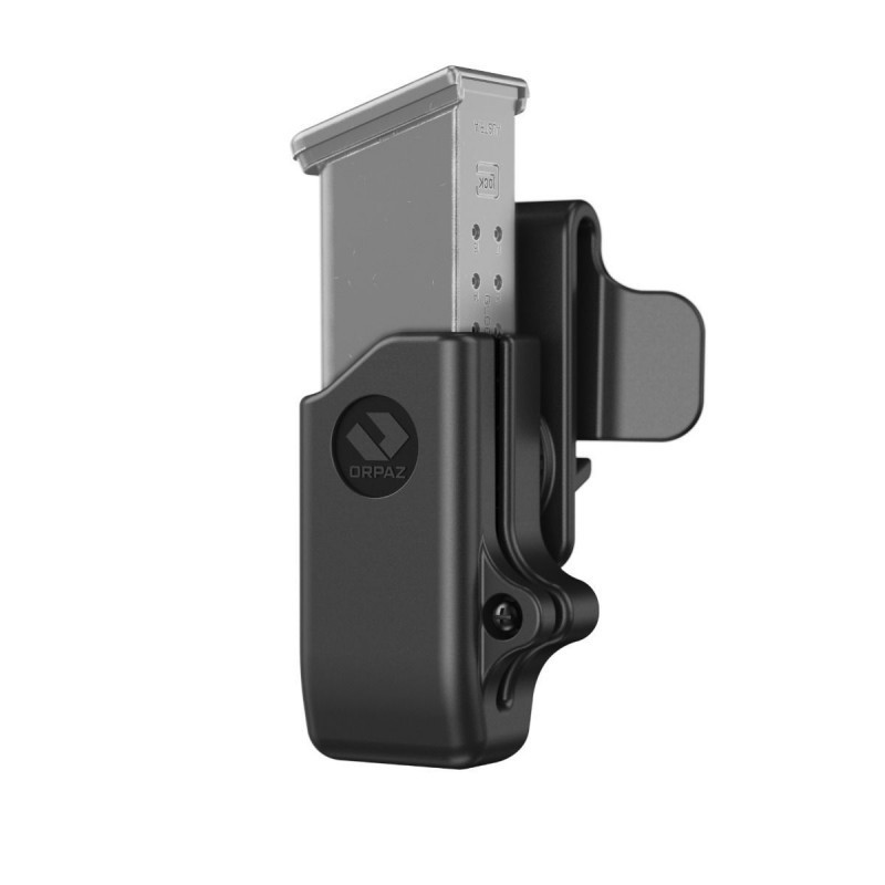 Porta Caricatore Singolo con Due Clip Cintura, per Caricatori Bifilari Metallici per 9mm