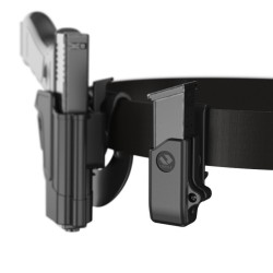 Porta Caricatore Singolo con Due Clip Cintura, per Caricatori Bifilari Metallici per 9mm