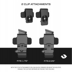 Porta Caricatore Singolo con Due Clip Cintura, per Caricatori Bifilari Metallici per 9mm