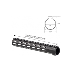 UTG PRO-Guardamano Super Slim nero da 14" Free Float M-Lok