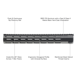Guardamano Super Slim nero da 16" Free Float M-Lok