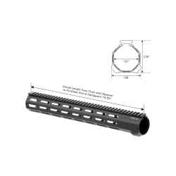 Guardamano Super Slim nero da 16" Free Float M-Lok