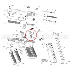 Alloggiamento meccanismo di scatto con espulsore per GLOCK GEN3 9mm