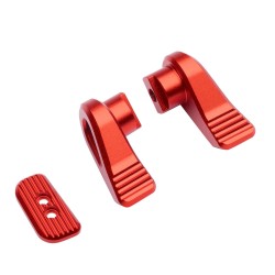 VECTOR ALUM. SAFETY & MAG BUTTON SET RED