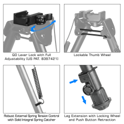 BIP.PICATINNY OP-2 H.GAMBE 7.9-12.7" QD