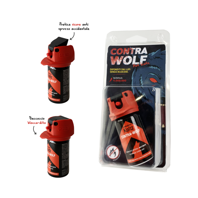 Spray peperoncino CONTRA-WOLF per la difesa contro i lupi 60gr