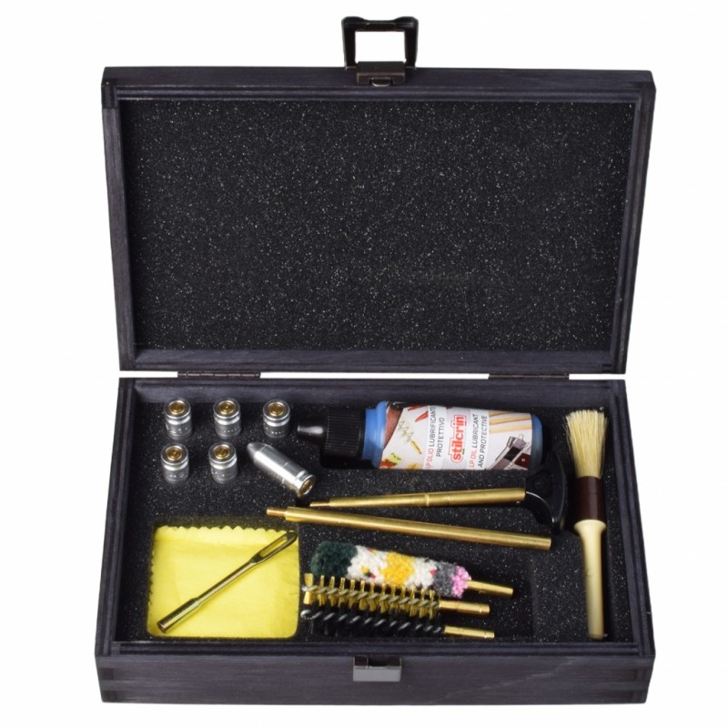 Kit di pulizia per pistola con scatola in legno