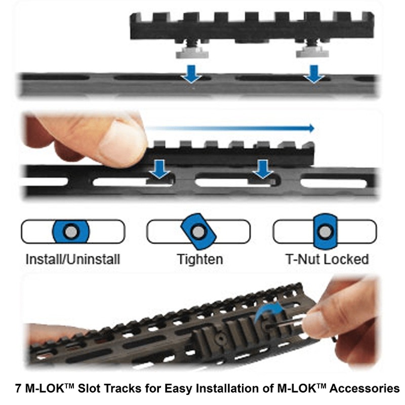 UTG PRO® AR15 Super Slim Handguard, Drop-in, Carbine-length, M-LOK®