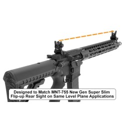 AR15 – Tacca di mira posteriore Flip Up - Picatinny