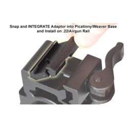 Aria Compressa/Cal.22LR - Adattatore Shina Dovetail per Anelli Ottica Picatinny