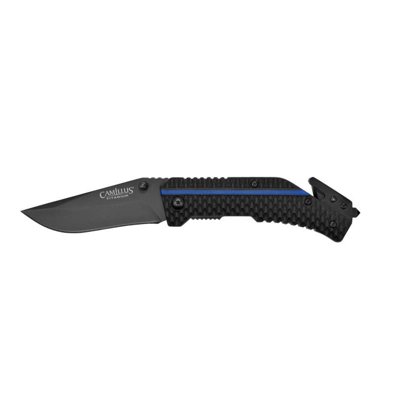 Coltello da soccorso Thin Blue da 20 cm apertura rapida assistita